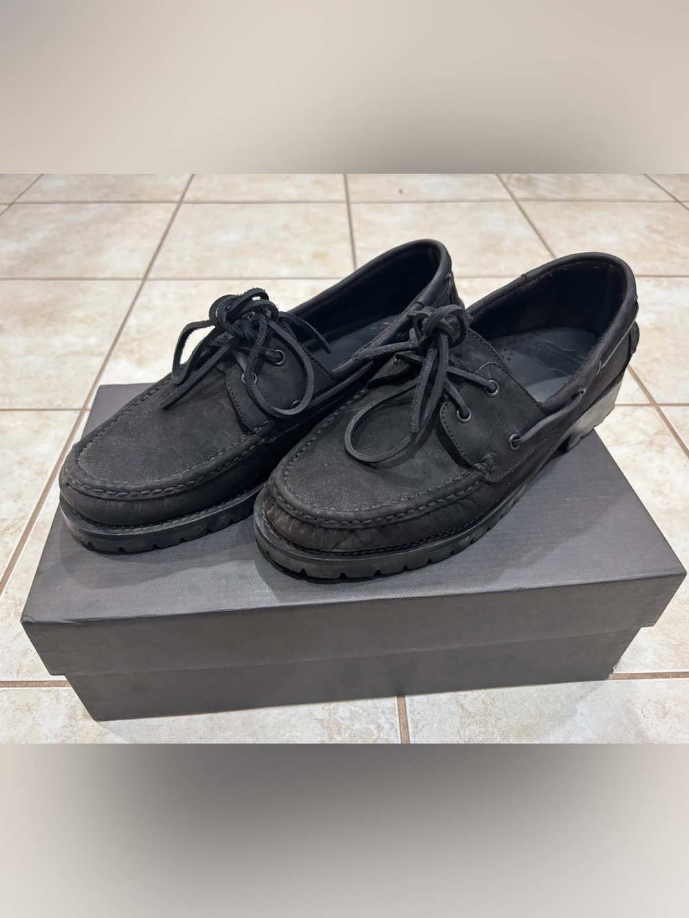 Thursday Boot Company Black Suede Boat Shoes